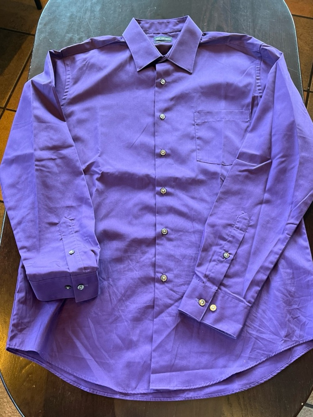 Van Heusen Purple Long-Sleeve Dress Shirt